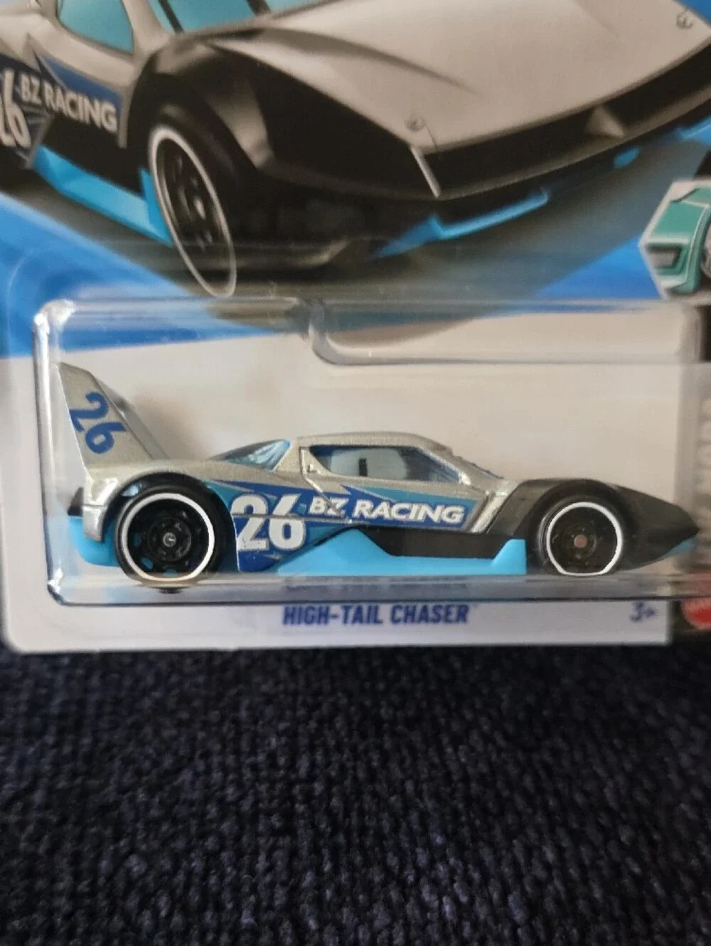 Hot Wheels High-Tail Chaser Racing Car - White & Blue
